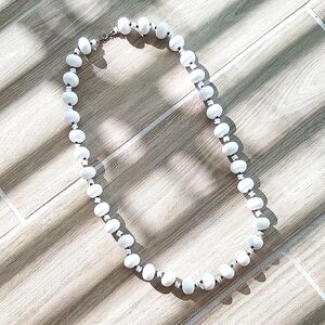 White Lucife Beaded Necklace Elegant Jewelry